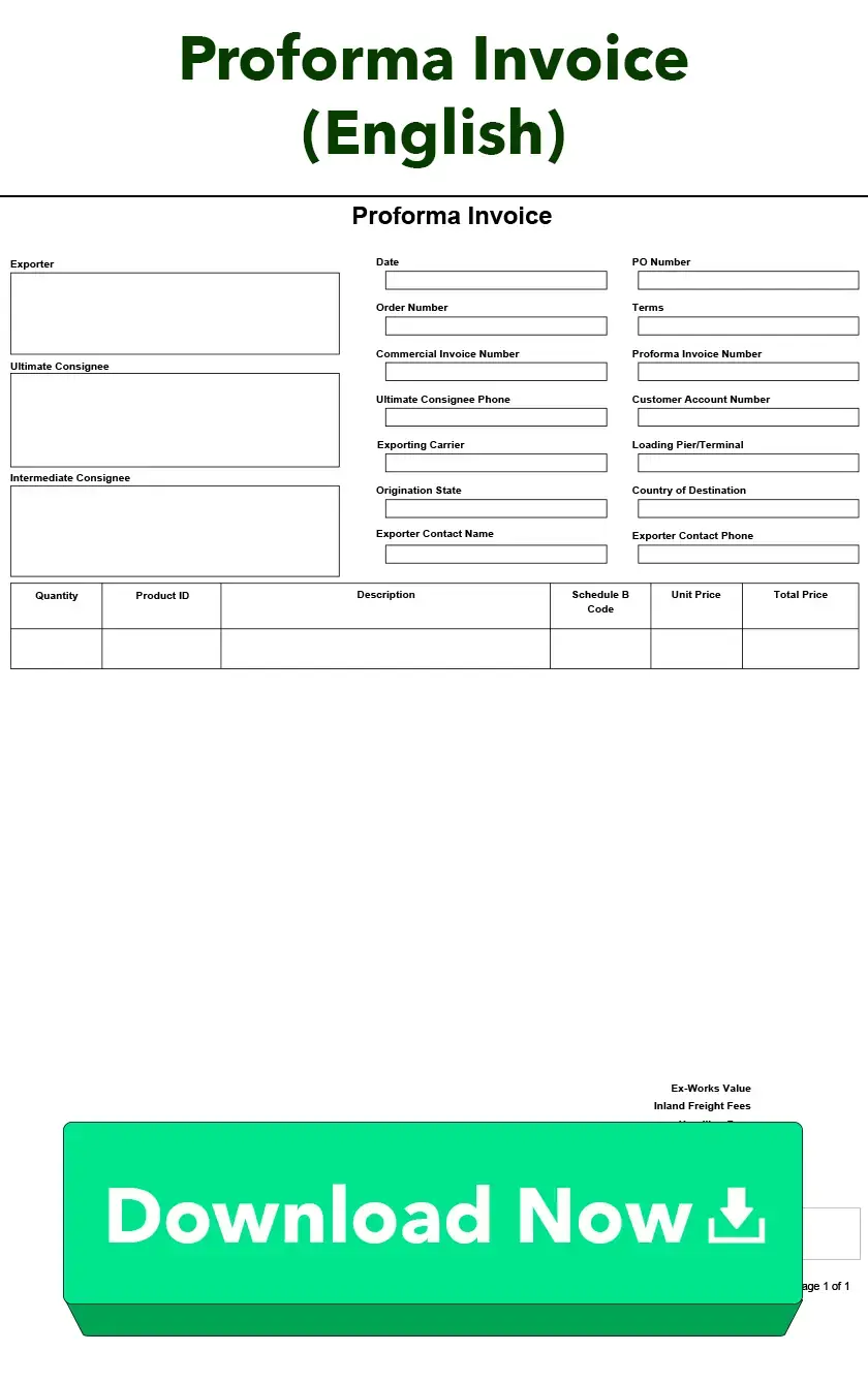 Download free export form templates